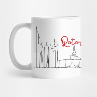 Qatar 2022 - Doha Skyline - red Mug